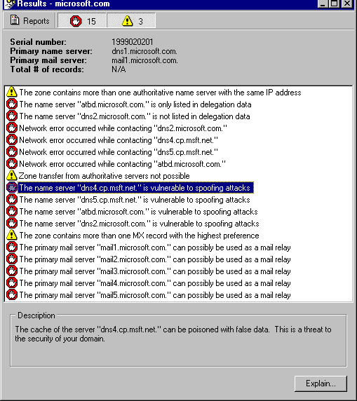 DNS Expert v1.3 Report