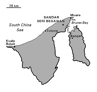 [Country map of Brunei]