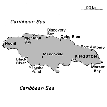 [Country map of Jamaica]