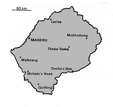 [Country map of Lesotho]