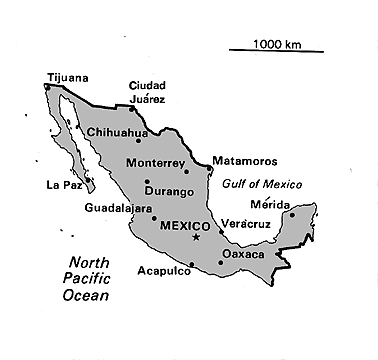 [Country map of Mexico]