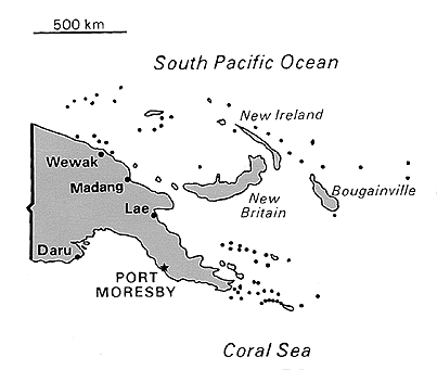 [Country map of Papua New Guinea]