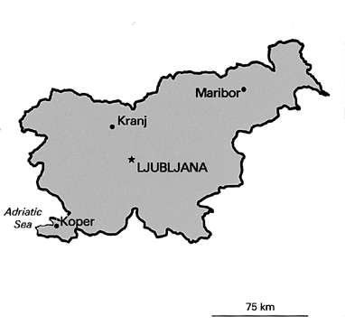 [Country map of Slovenia]