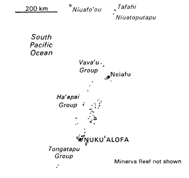 [Country map of Tonga]