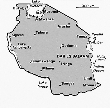 [Country map of Tanzania]