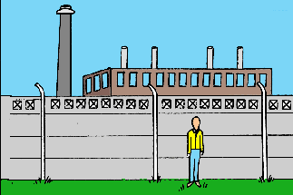 Monowitz oil plant fence