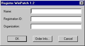 WinPatch Registration Screen