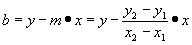 b=y-x*(y2-y1)/(x2-x1)