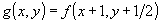 g(x,y)=f(x+1,y+1/2)