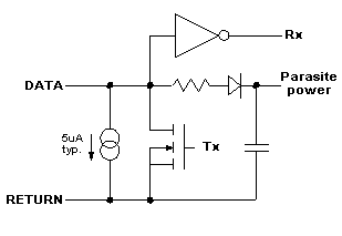 Figure 1: 1-Wire parasite power circuit.