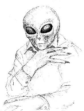 Sketch of Jarod the alien