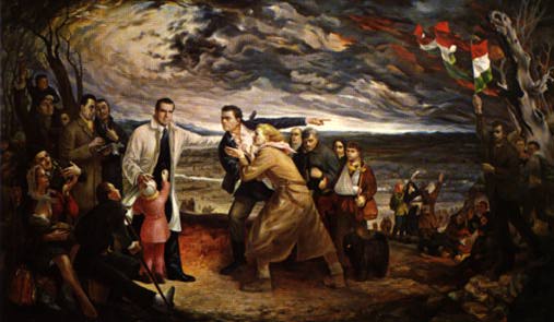 Heroic painting of Nixon at Andau