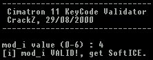 Cimatron 11 KeyCode Validator