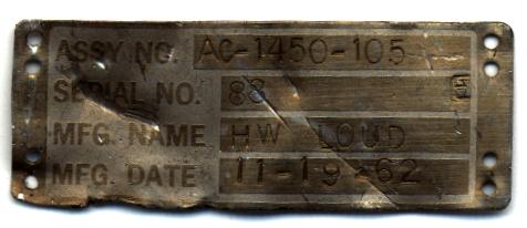 manufacturer's part tag