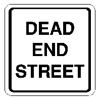 Dead end road sign