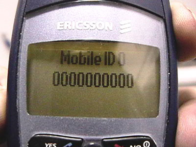 ERICSSON - NAM PROGRAMMING MENU 0