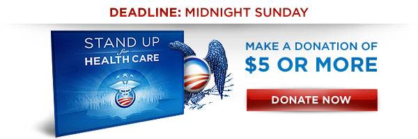 Donate $5 or more by midnight Sunday