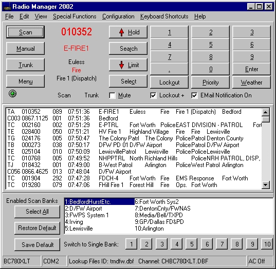 Radio Manager - Main Window Screen Shot