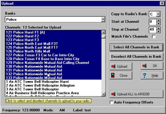 Radio Manager's Uploading Screen