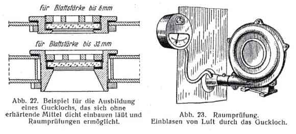 Gas chamber doors with removable Monocles.  Erich von Stroheim would be so happy.